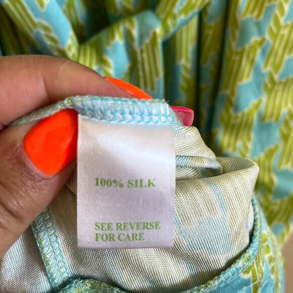 Lilly Pulitzer Colleen Silk Resort Dress Size 10 Green Jersey Knit Nautical Boat - Picture 5 of 5